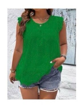 Green SHEIN Curve sleeveless top is size 0XL